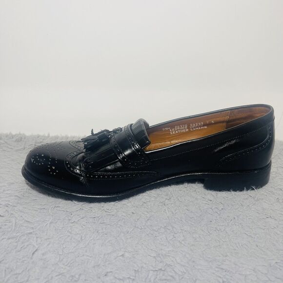 Bostonian Classics 20370 First Flex Black Leather Tassel Wing Tip Loafer 9.5M - Picture 7 of 12
